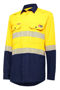 Picture of Hard Yakka Shieldtec Lenzing Fr Hi-Visibility Two Tone Long Sleeve Open Front Shirt With Tape Y04370