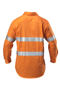Picture of Hard Yakka Foundations Hi-Visibility Closed Front Cotton Drill Long Sleeve Shirt With Tape Y07899