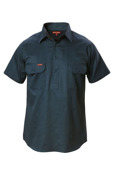 Picture of Hard Yakka Foundations Cotton Drill Closed Front Short Sleeve Shirt Y07540
